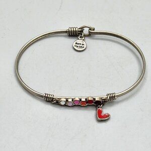 Luca And Danni Red Heart Starlight Bangle Bracelet In Love Ombre Silver Gift